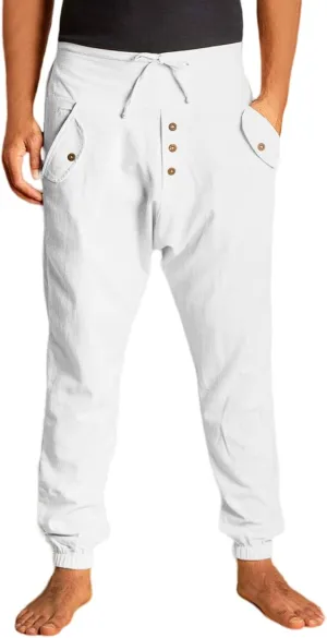 Mens Lightweight Casual Jogger Comfy Harem Slim Fit Adjustable Pants High Waist Joggers