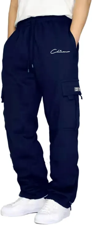 Mens Lightweight Sweatpants Joggers Elastic Waist Cotton Loose Straight Work Pants Tactical Pants with Pockets