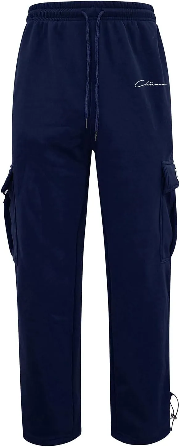 Mens Lightweight Sweatpants Joggers Elastic Waist Cotton Loose Straight Work Pants Tactical Pants with Pockets