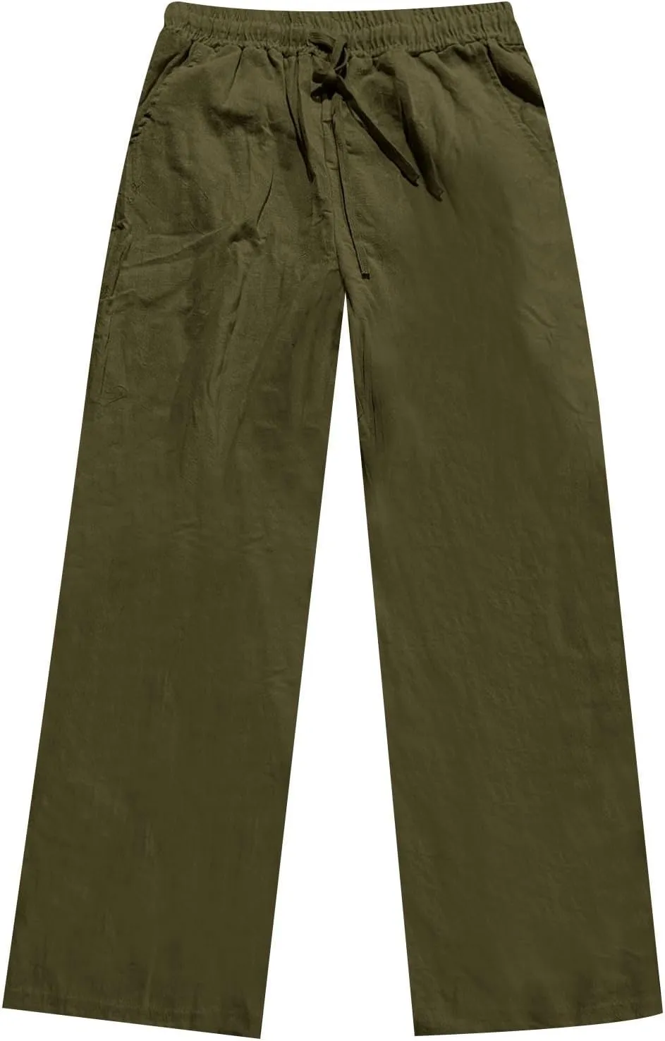Men's Linen Casual Pants Elastic Waist Drawstring Yoga Beach Summer Pants 2025