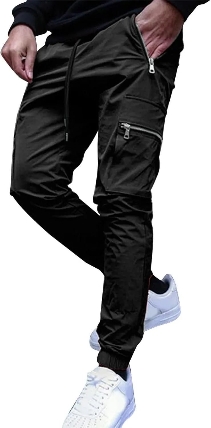 Mens Loose Cargo Pants Multi-Pocket Men's Trousers Tooling Solid Men's Pants Men's Cargo Jogger Sweatpants Cargo