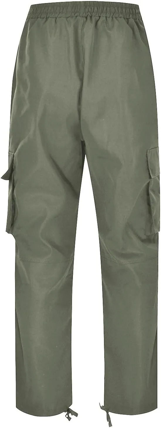 Mens Loose Cargo Pants Sports Hat Multi Woven Pocket Foot Rope Solid Pants Street Cargo Baggy Camo Tactical Trousers
