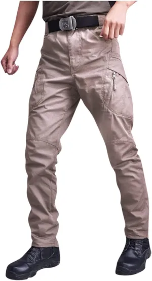 Mens Outdoor Hiking Pants Tactical Military Cargo Pants Slim Fit Waterproof Pant Quick Dry Sweatpants Multi Pockets