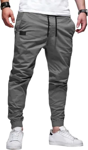 Men's Outdoor Jogging Casual Joggers Pants Slim Fit Workout Cargo Pant Straight Hiking Running Track Sweatpants