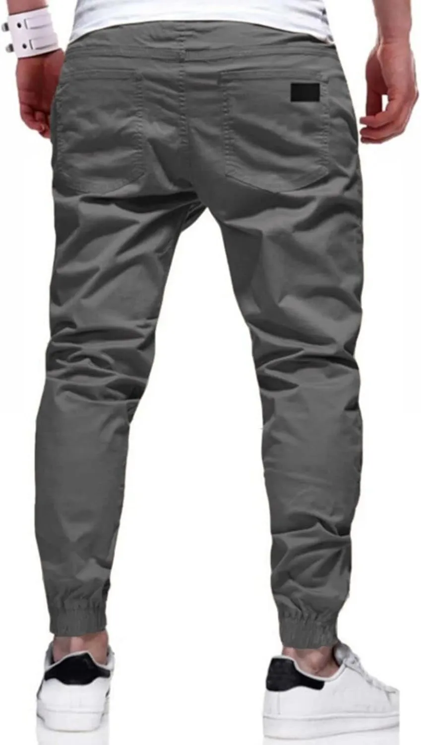 Men's Outdoor Jogging Casual Joggers Pants Slim Fit Workout Cargo Pant Straight Hiking Running Track Sweatpants