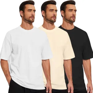 Men's Oversized T-Shirts Cotton Tee Heavyweight Unisex Short Sleeve Crew Neck Loose Fit Basic Tops