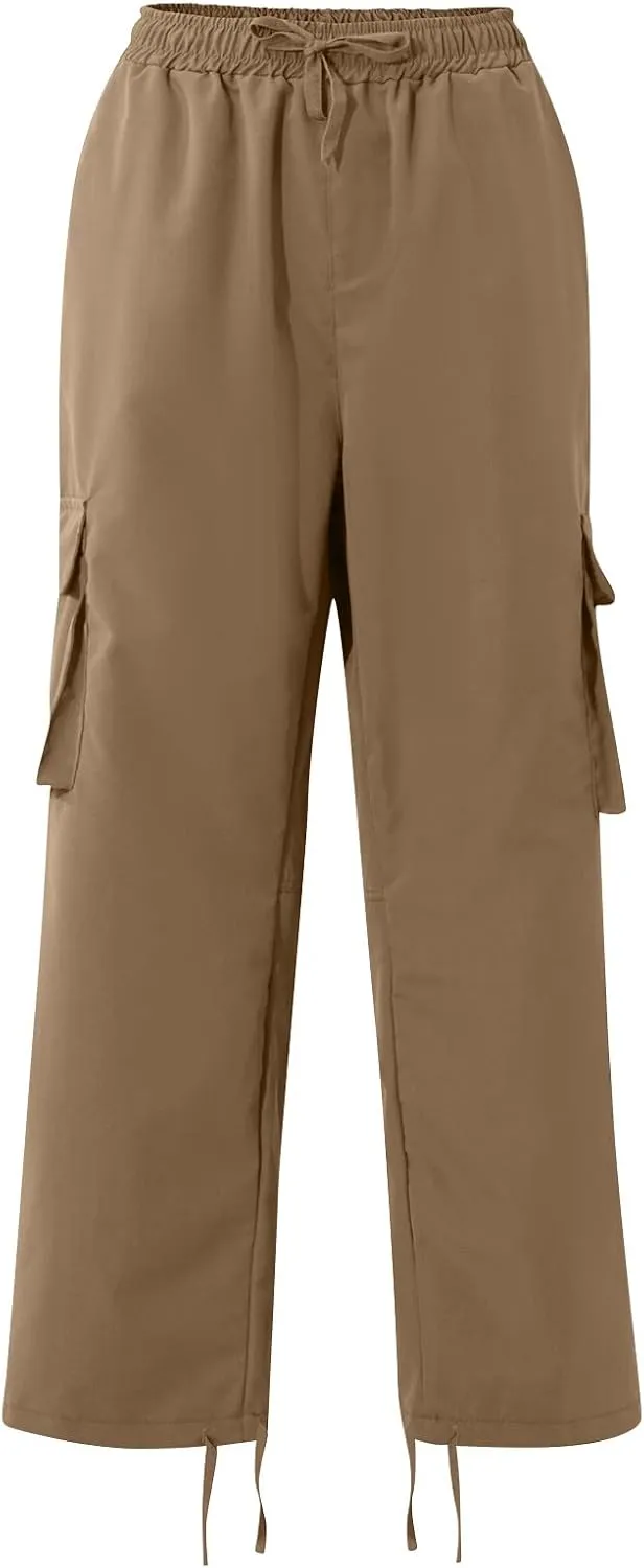 Mens Pants Cargo Baggy Elastic Waist Drawstring Pants Casual with Pockets Pants 2024 Fall Winter Joggers Trousers