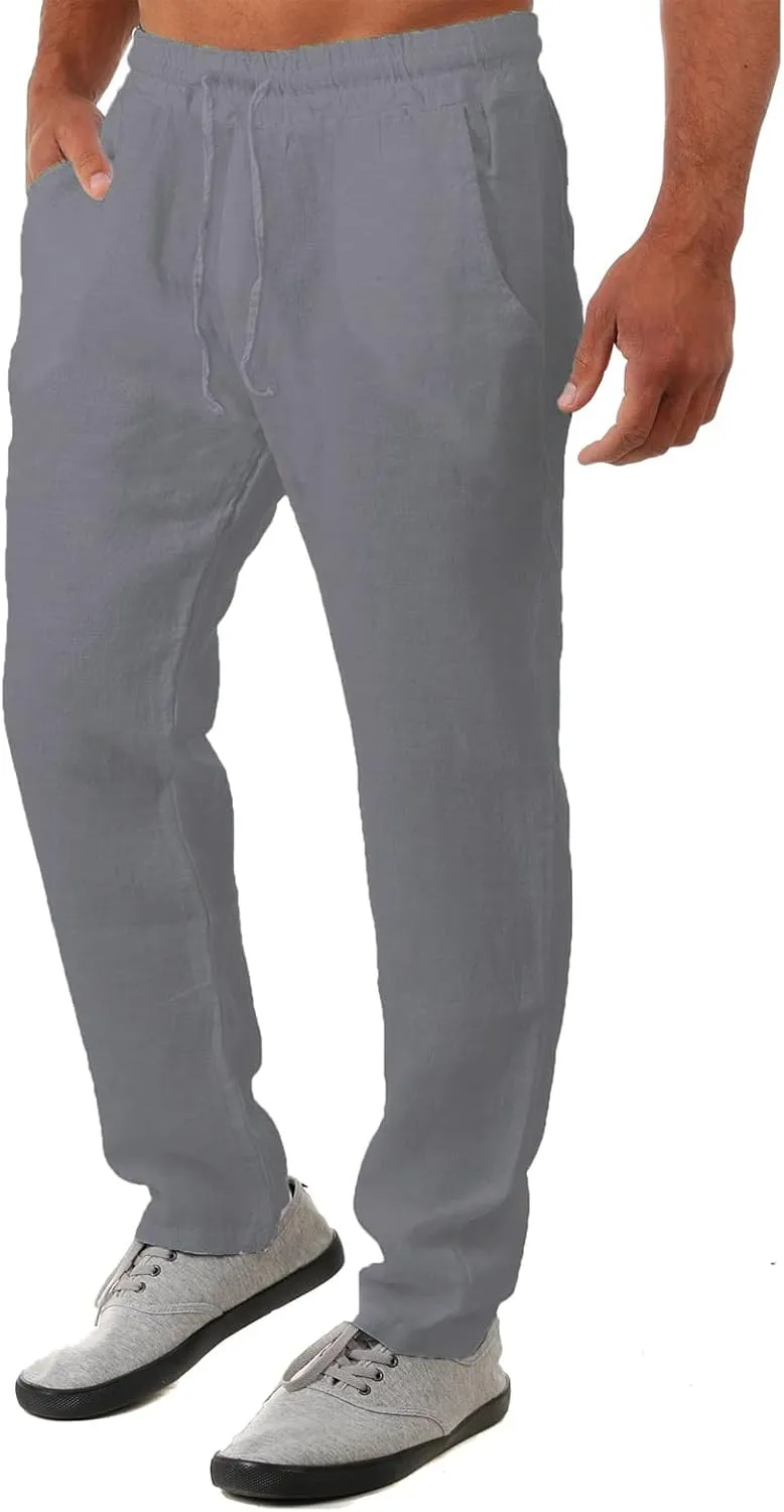 Mens Pants Cargo Joggers Sweatpants Mens Autumn and Winter Casual Sweatpants Slim Fit Drawstring Joggers with Pockets Outdoor Hiking Sports Trousers Chinos Pants Men