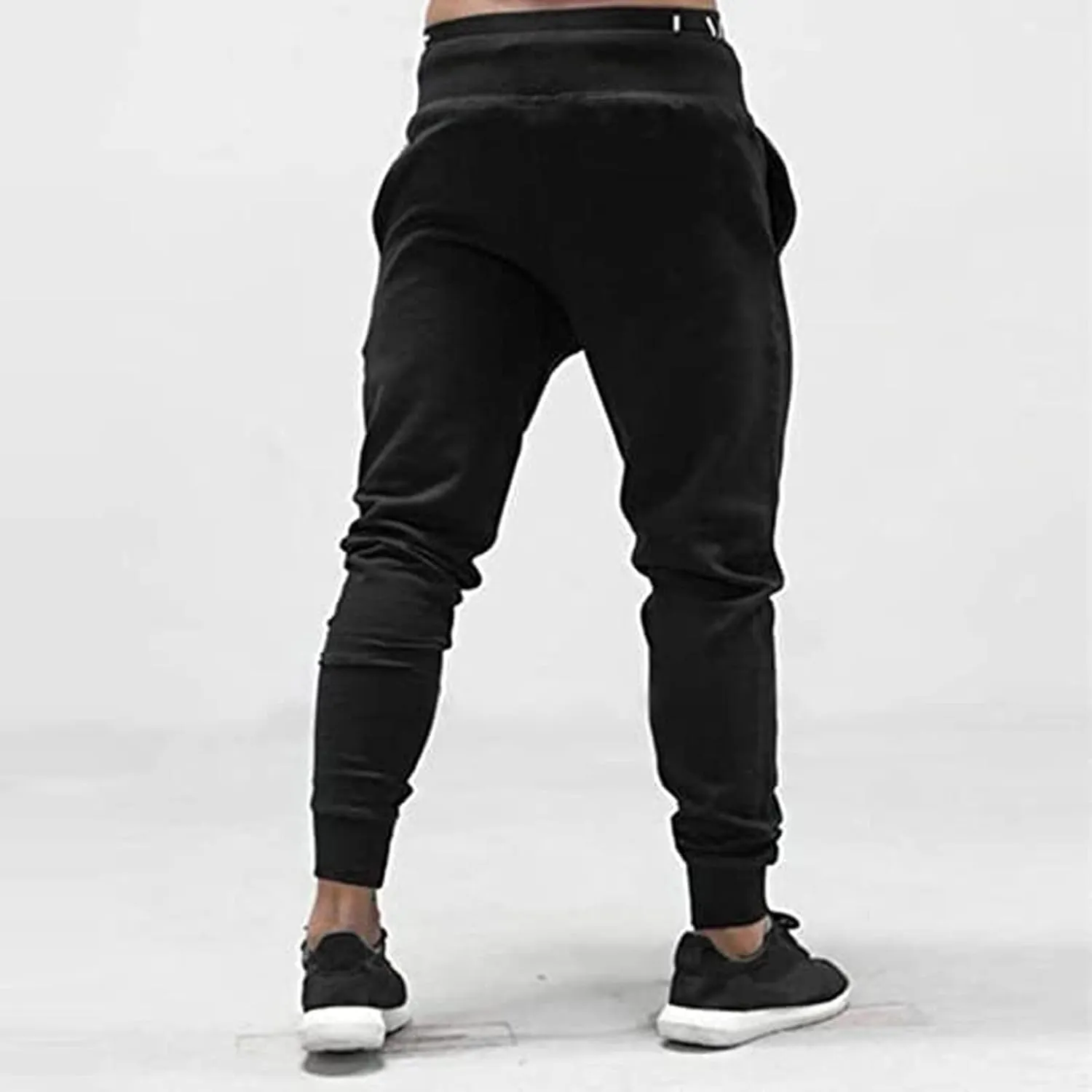 Men's Pants Men's Hiphop Pants Comfy Solid Color Lace-Up Track Cuff Workout Pants with Open Bottom Running
