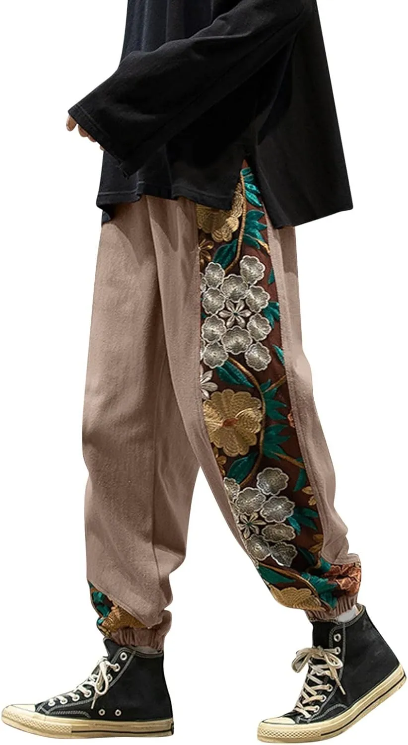 Mens Sweatpants Joggers Pants Man Casual Work Trousers with Pockets Slim Fit Combat Cargo Pants Elastic Waist Hiking