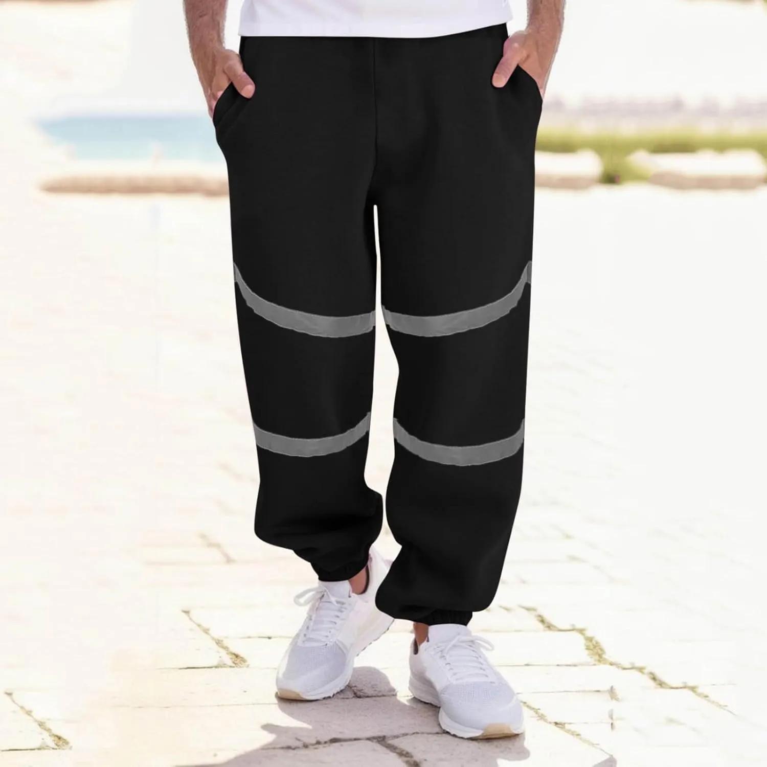 Mens Sweatpants with Pockets Big and Tall Baggy Stretch Drawstring Elastic Waist Athletic Jogger Sweat Pant with Pocket