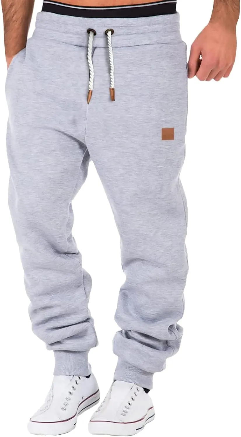 Mens Sweatpants with Pockets Big and Tall Fleece Jogger Sweatpant Mens Cargo Work Pants Relaxed Fit Baggy Sweatpants