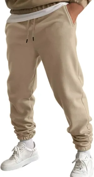Mens Sweatpants with Pockets Big and Tall Joggers Cotton Drawstring Chino Cargo Pants Hiking Outdoor Twill Track Pants