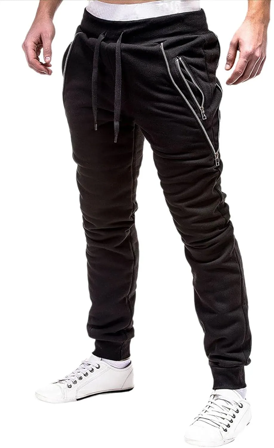 Mens Sweatpants with Pockets Big and Tall Running Workout Pants Athletic Drawstring Joggers Sweatpants Trouser Men's