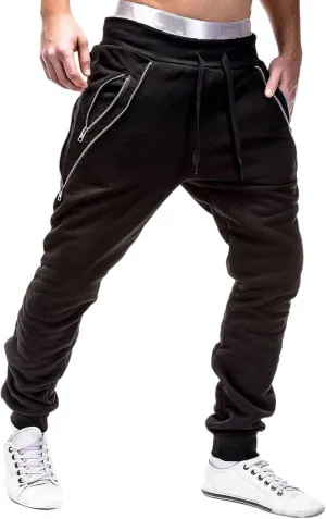 Mens Sweatpants with Pockets Big and Tall Running Workout Pants Athletic Drawstring Joggers Sweatpants Trouser Men's