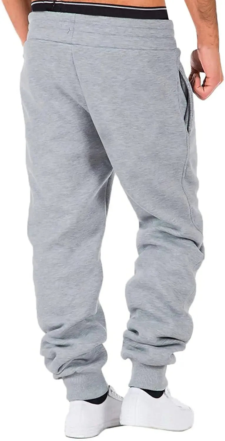 Mens Sweatpants with Pockets Sweatpants for Men Cargo Pants Fleece Joggers Elastic Waist Baggy Drawstring Trousers