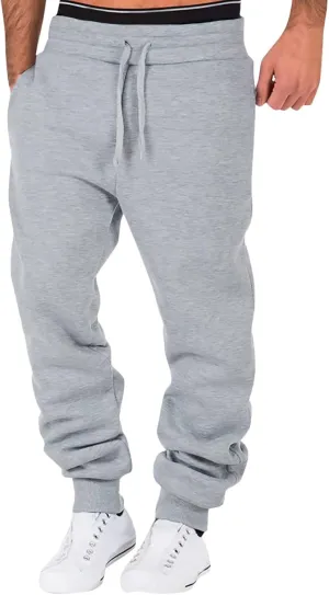 Mens Sweatpants with Pockets Sweatpants for Men Cargo Pants Fleece Joggers Elastic Waist Baggy Drawstring Trousers
