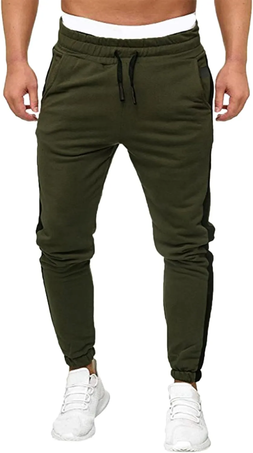 Mens Workout Cargo Sweatpants Hiking Cargo Pants Athletic Joggers Pants Outdoor Casual Trousers Mens Drawstring Pants