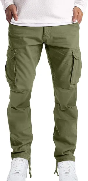 Mens Workout Cargo Sweatpants Loose Sports Trousers Work Pants with Pockets Men's Hiking Cargo Pants for Men Joggers