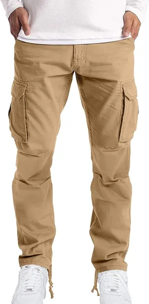 Mens Workout Cargo Sweatpants Loose Sports Trousers Work Pants with Pockets Men's Hiking Cargo Pants for Men Joggers