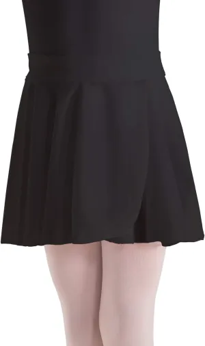 Motionwear Mock Wrap Pull On Waist Crepe Skirt
