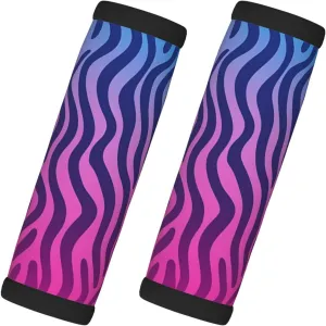 Neon Pink And Blue Gradient Lines Luggage Handles Wrap Grips For Suitcases Luggage Travel Accessories For Airplane 2pcs