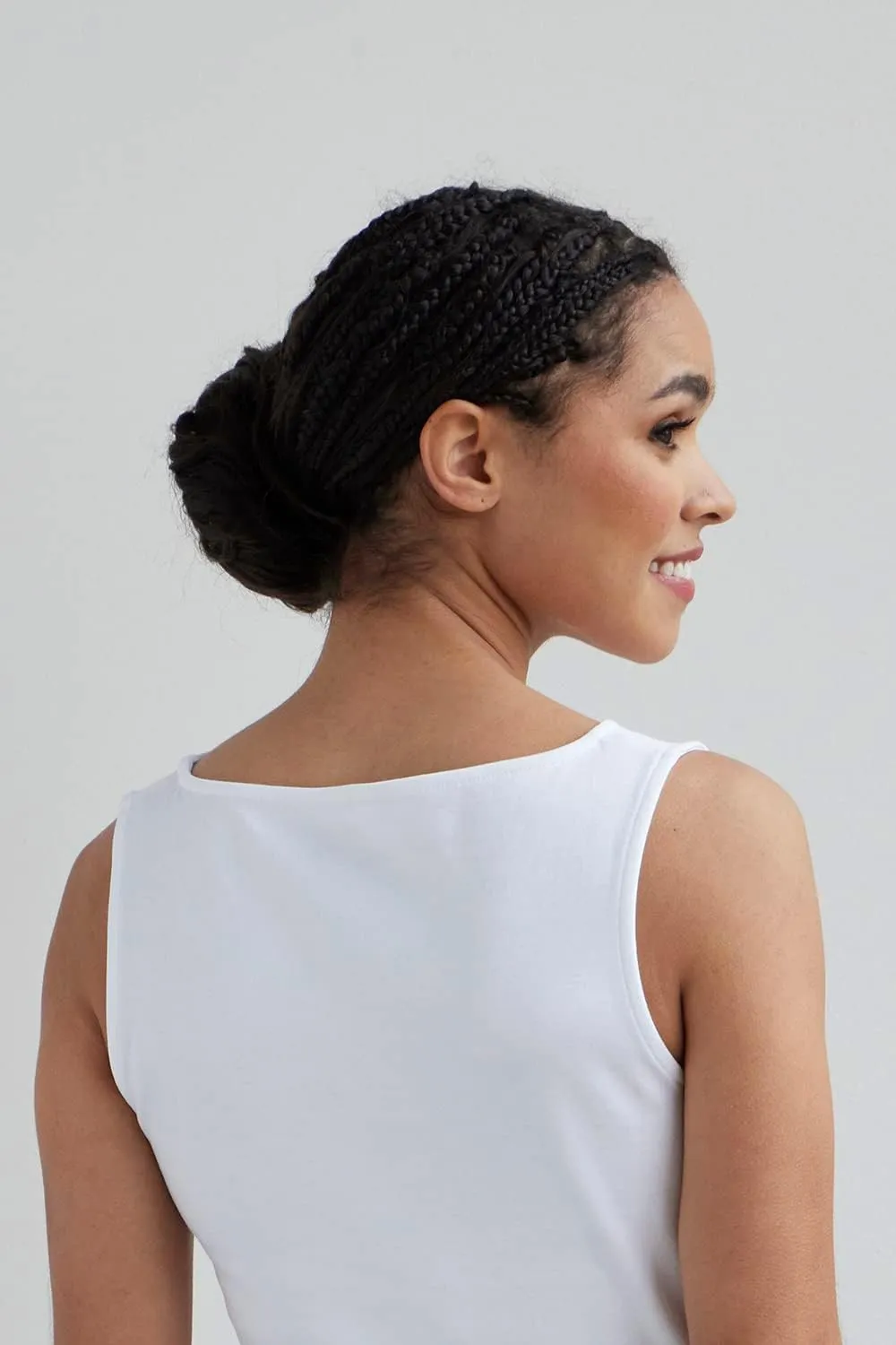 Organic All-Cotton Luxe Sleeveless Boat Neck Tee
