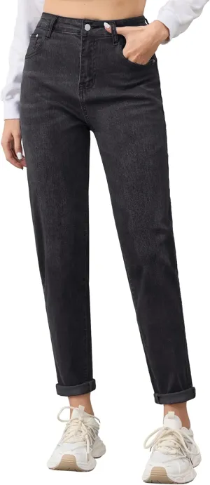 PACBREEZE Women's Boyfriend Jeans High-Rise Comfy Stretch Relaxed Casual Denim Pants with 5 Pockets, 4-18