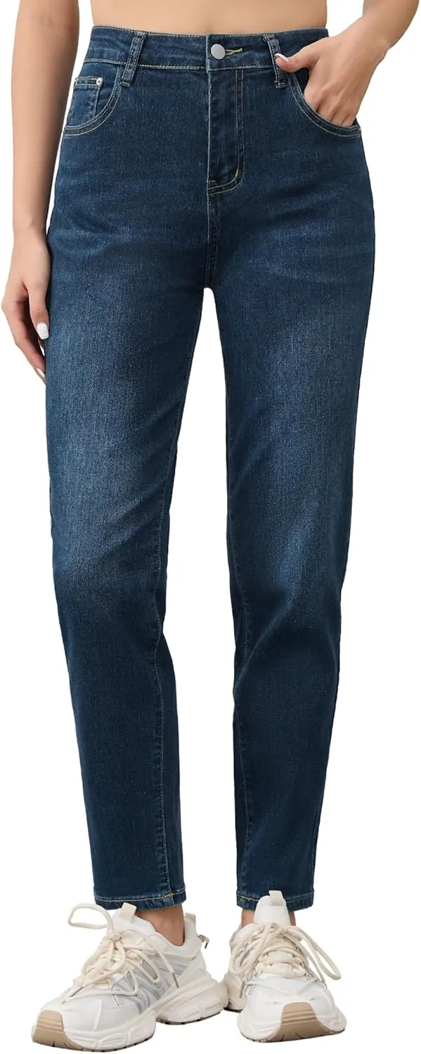 PACBREEZE Women's Boyfriend Jeans High-Rise Comfy Stretch Relaxed Casual Denim Pants with 5 Pockets, 4-18