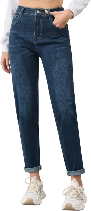 PACBREEZE Women's Boyfriend Jeans High-Rise Comfy Stretch Relaxed Casual Denim Pants with 5 Pockets, 4-18