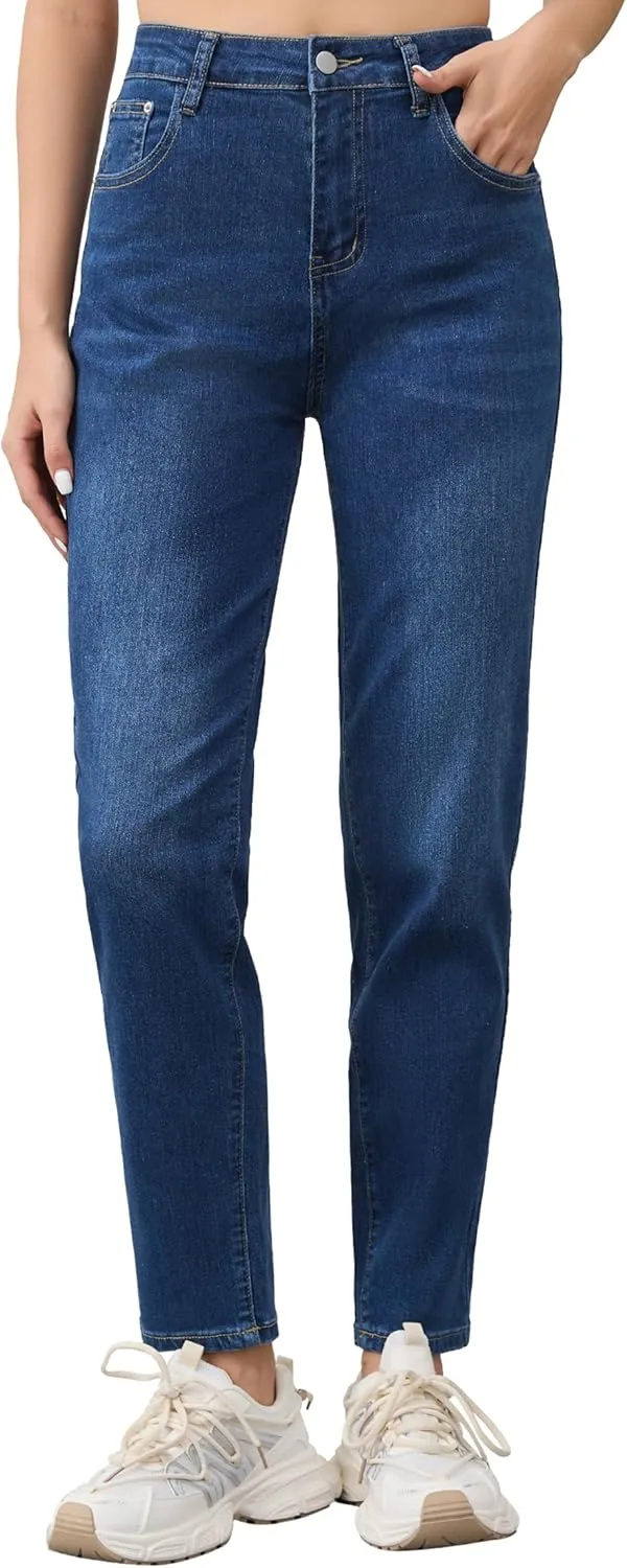 PACBREEZE Women's Boyfriend Jeans High-Rise Comfy Stretch Relaxed Casual Denim Pants with 5 Pockets, 4-18