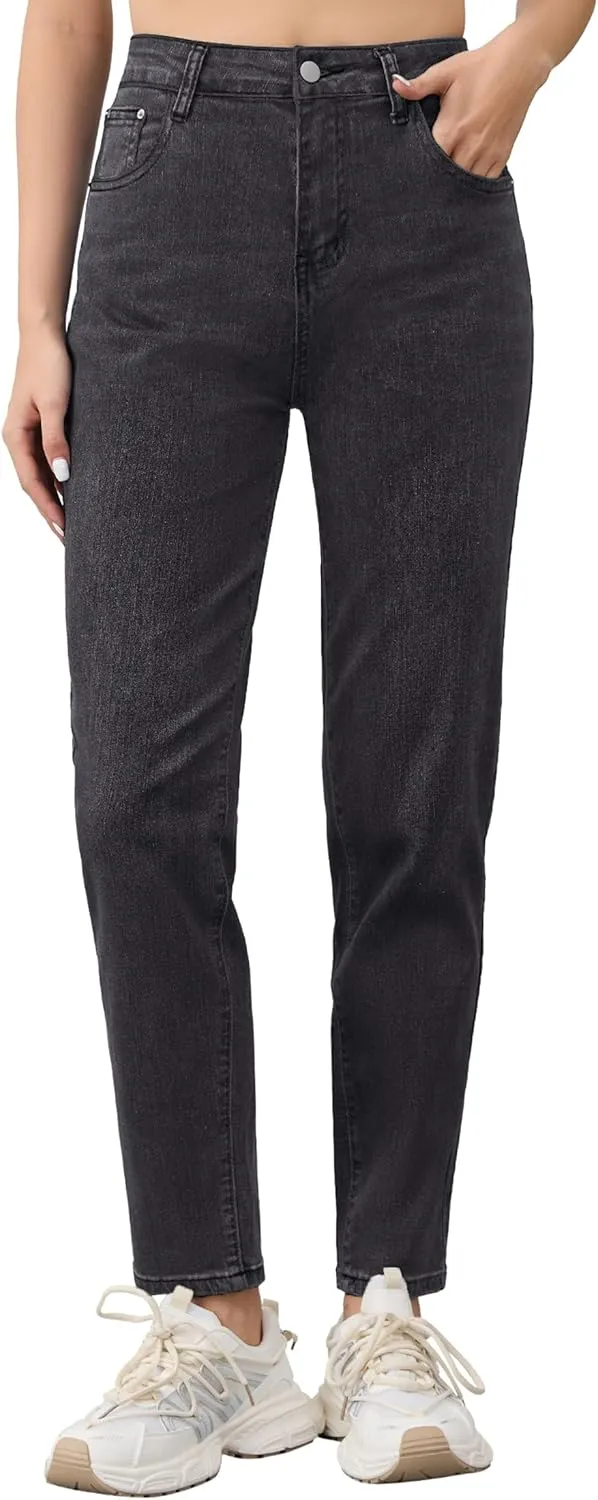 PACBREEZE Women's Boyfriend Jeans High-Rise Comfy Stretch Relaxed Casual Denim Pants with 5 Pockets, 4-18