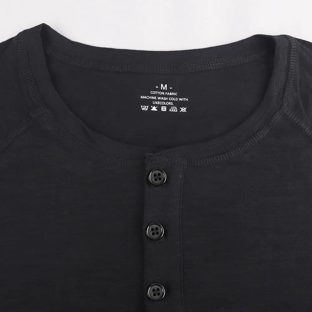 palglg Mens Cotton Muscle Slim Fitted Sport Henley T-Shirt with Button