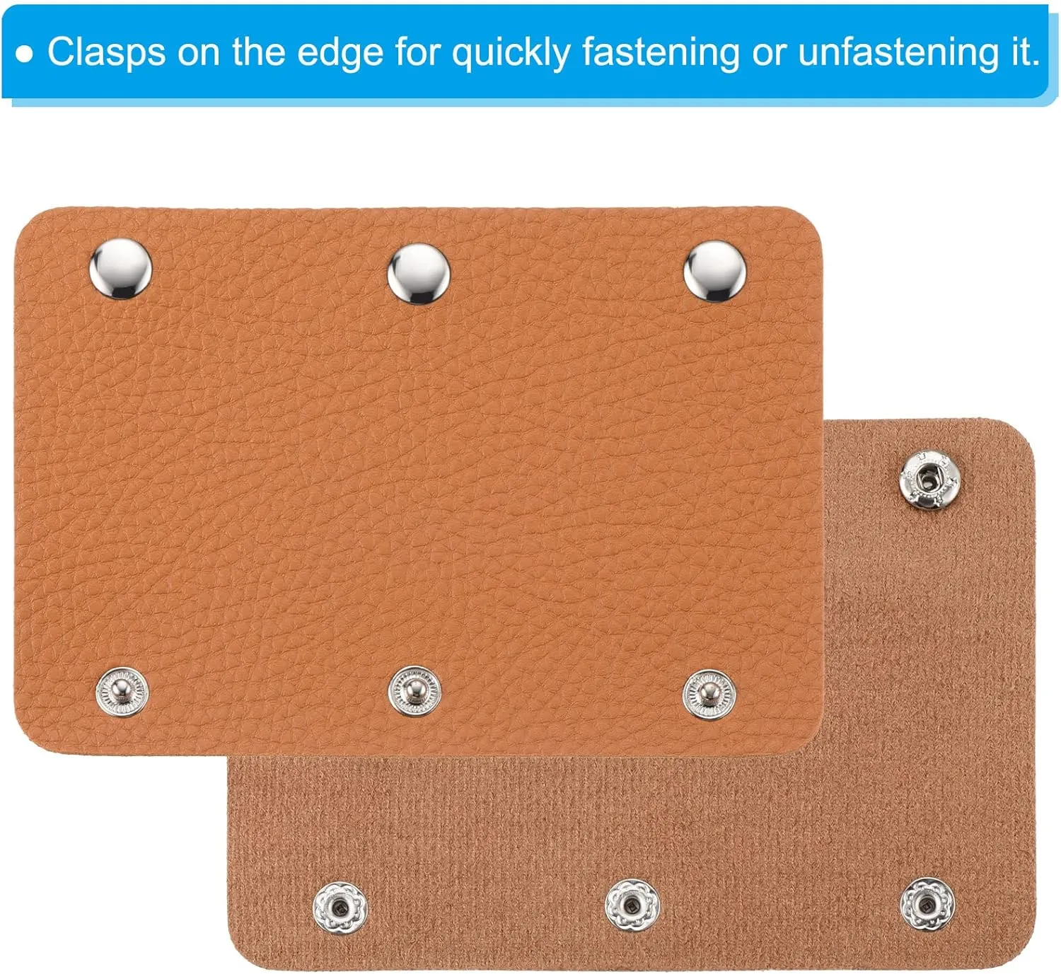 PATIKIL Luggage Handle Wrap, 2 Pack PU Handbag Grip Cover Protector Identifier with Clasp for Suitcase Grocery Shopping Bag, Orange