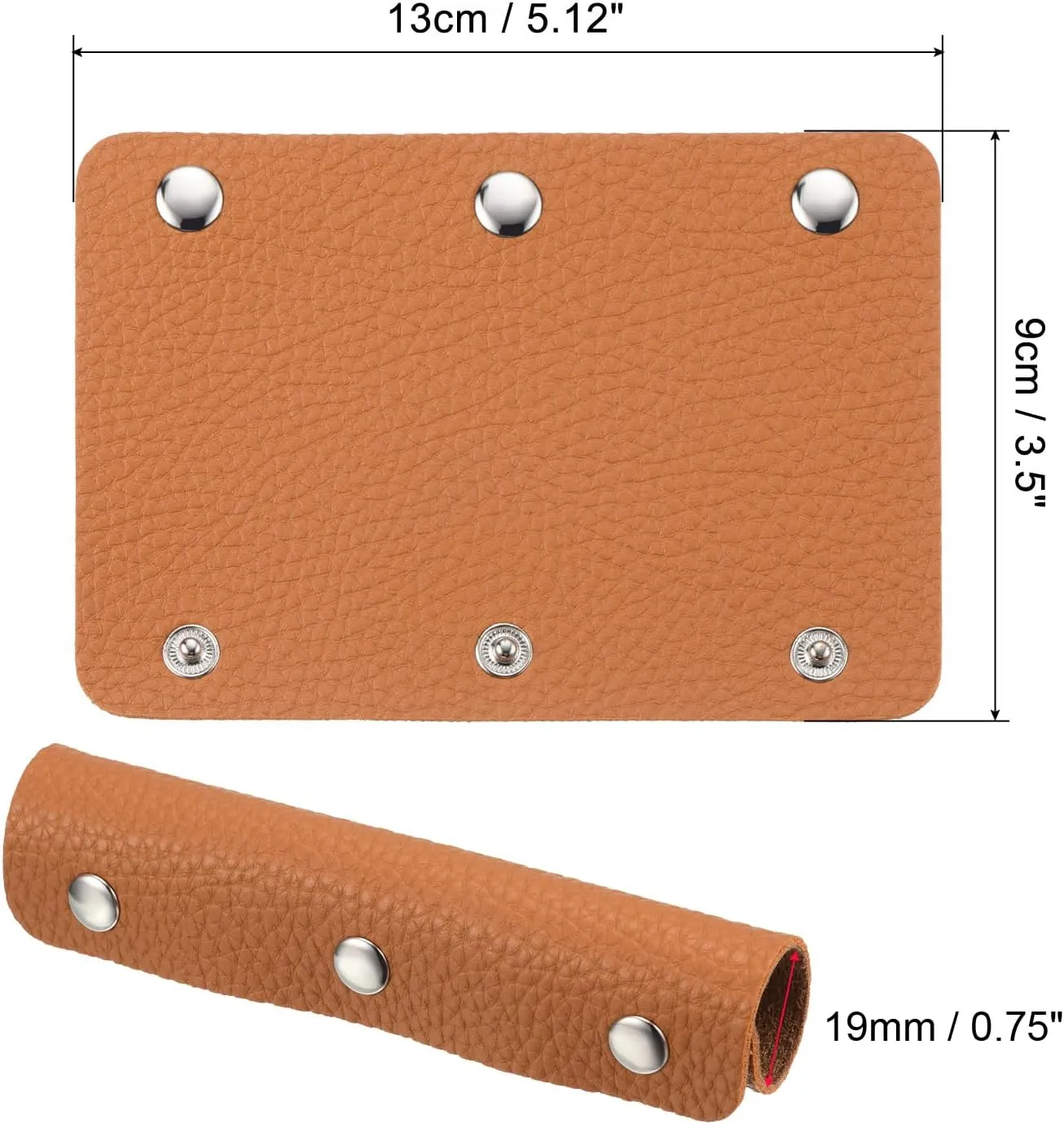 PATIKIL Luggage Handle Wrap, 2 Pack PU Handbag Grip Cover Protector Identifier with Clasp for Suitcase Grocery Shopping Bag, Orange