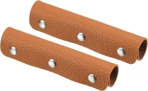 PATIKIL Luggage Handle Wrap, 2 Pack PU Handbag Grip Cover Protector Identifier with Clasp for Suitcase Grocery Shopping Bag, Orange
