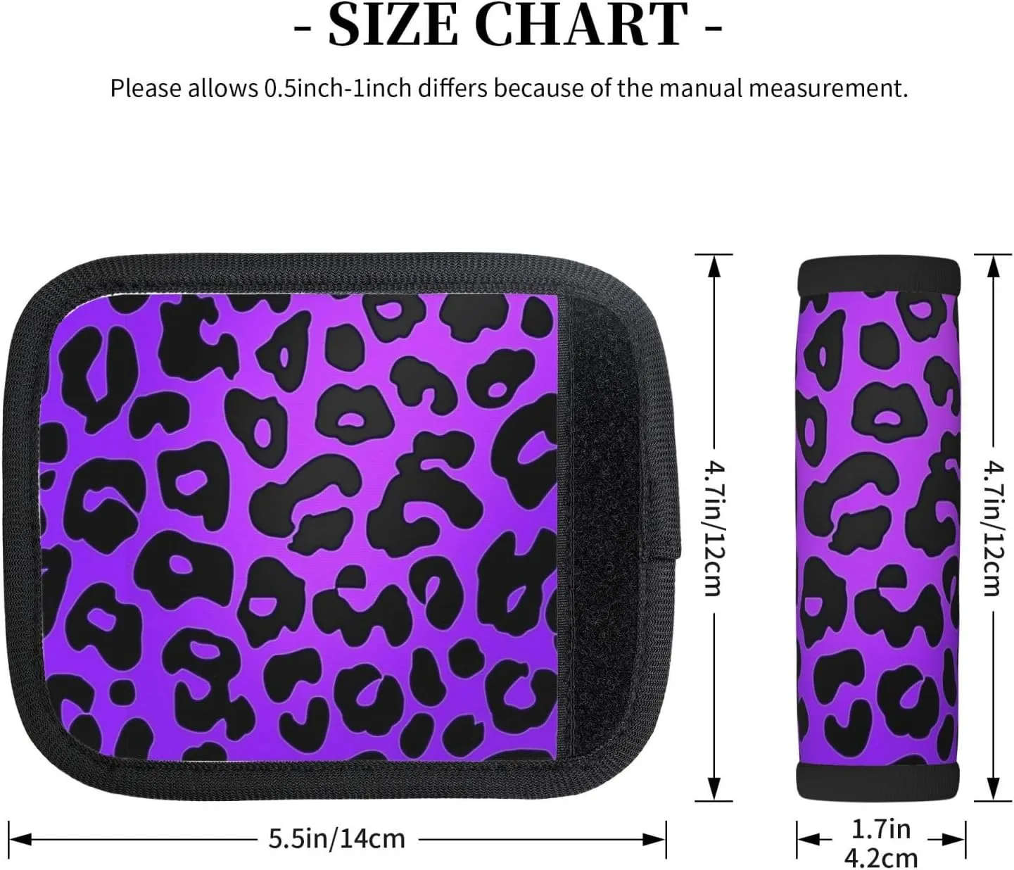 Purple And Black Leopard Print Luggage Handles Wrap Grips For Suitcases Luggage Travel Accessories For Airplane 2pcs