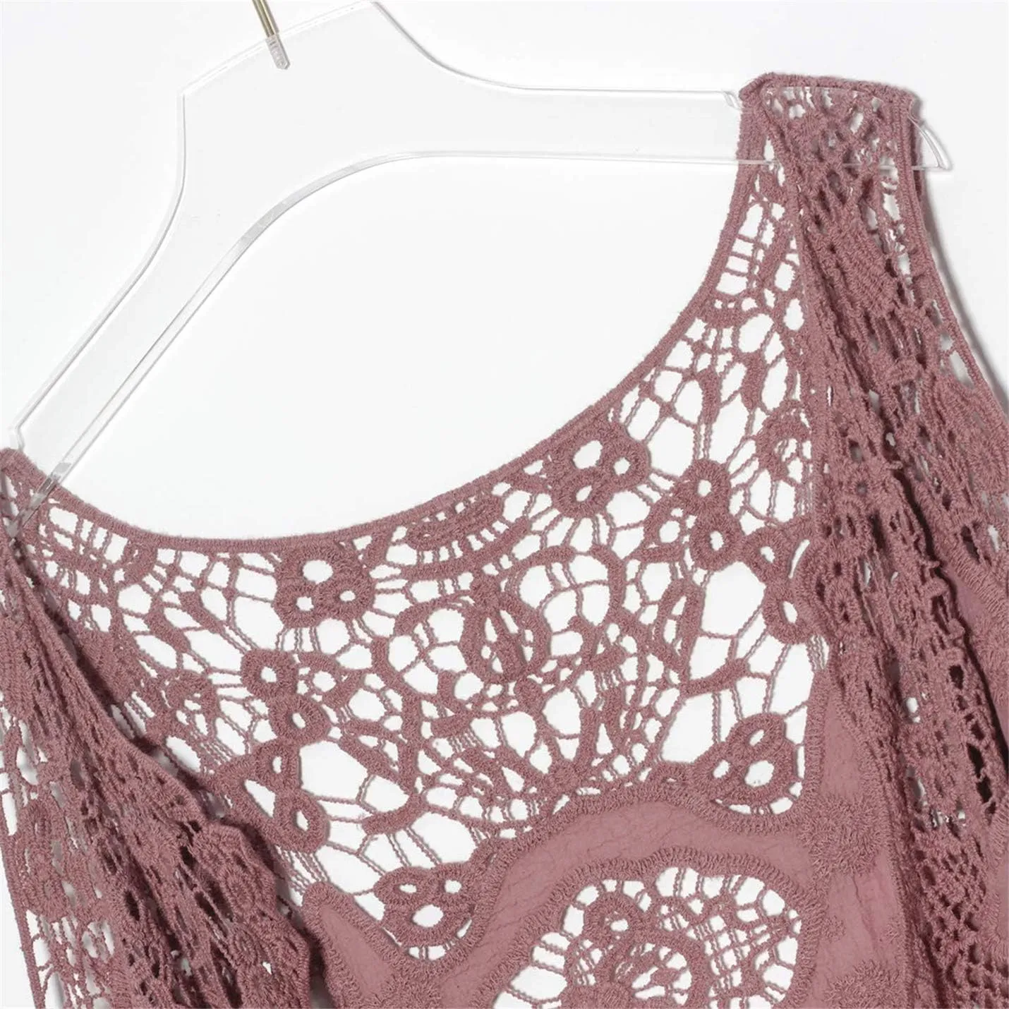 PUWEI Women's Open Front Crochet Bohemian Hippie Butterfly Vest Cardigan Coverup