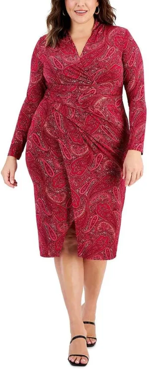 RACHEL Rachel Roy Womens Plus Long Wrap Dress