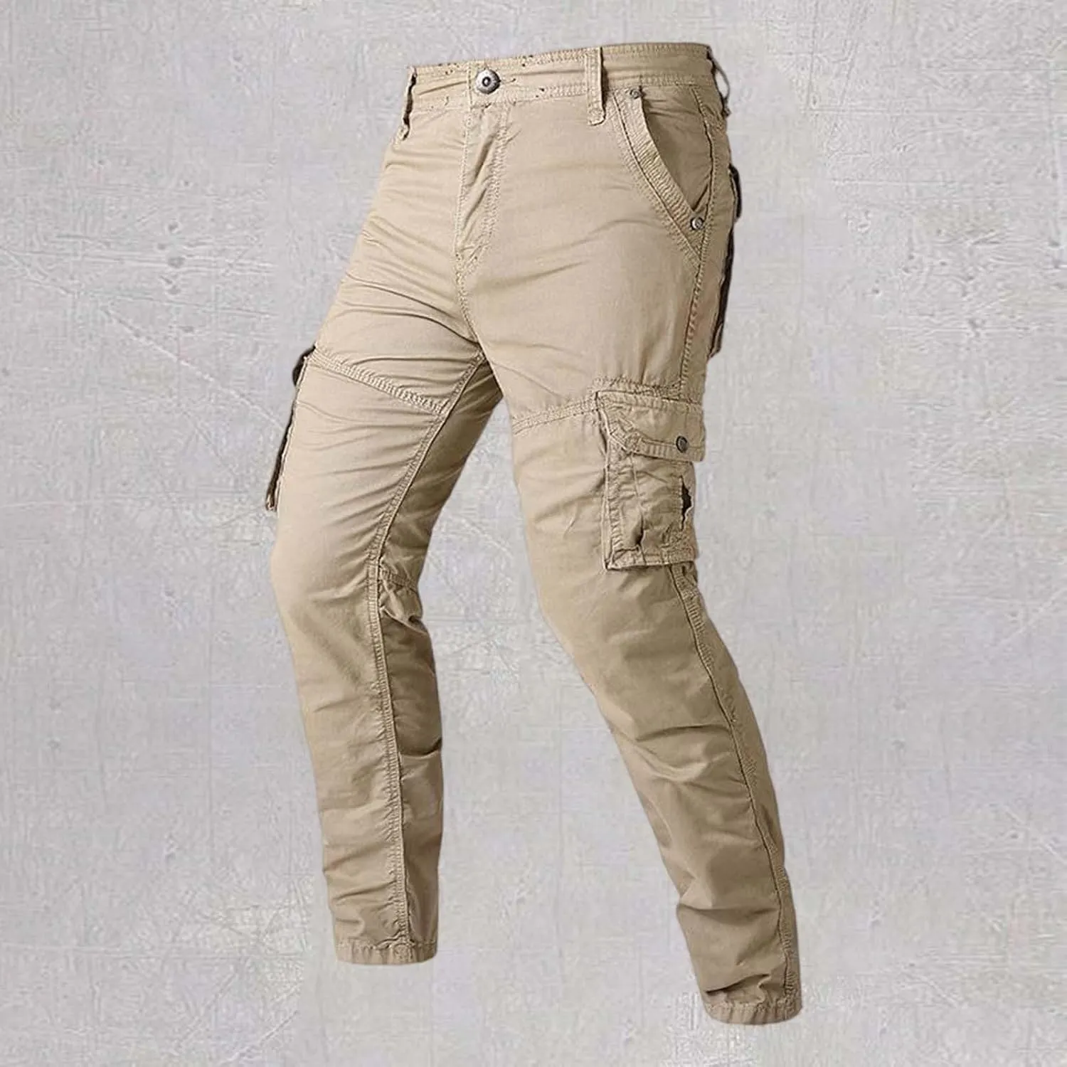 Regular Fit Stretchy Cargo Pants for Men Casual Sports Work Jogger Pants with Multi Pockets Outdoor Hiking Trousers