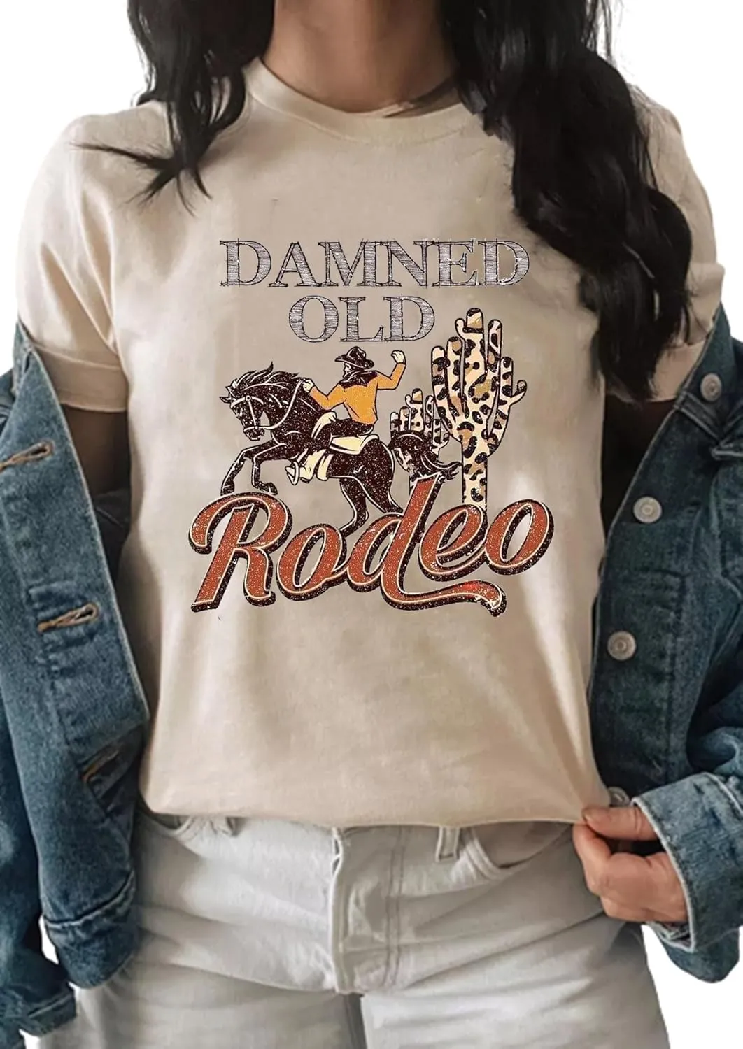 Retro Steer Skull Western T-Shirts for Women Cowboy Vintage Graphic Tees Country Concert Shirt Western Retro Shirt