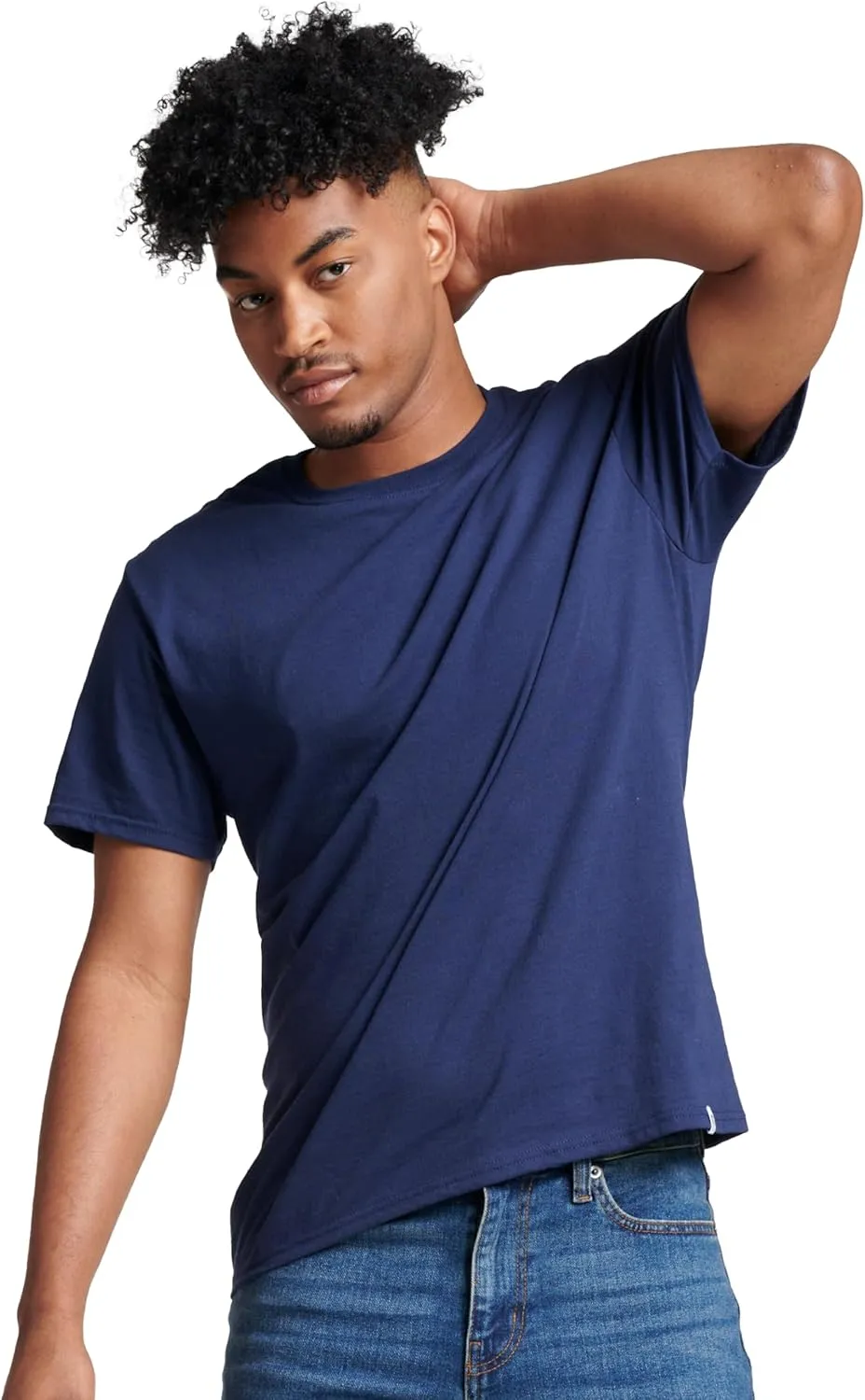 Russell Athletic Men's Dri-Power Cotton Blend Short Sleeve Tees, Moisture Wicking, Odor Protection, UPF 30 , Sizes S-4x