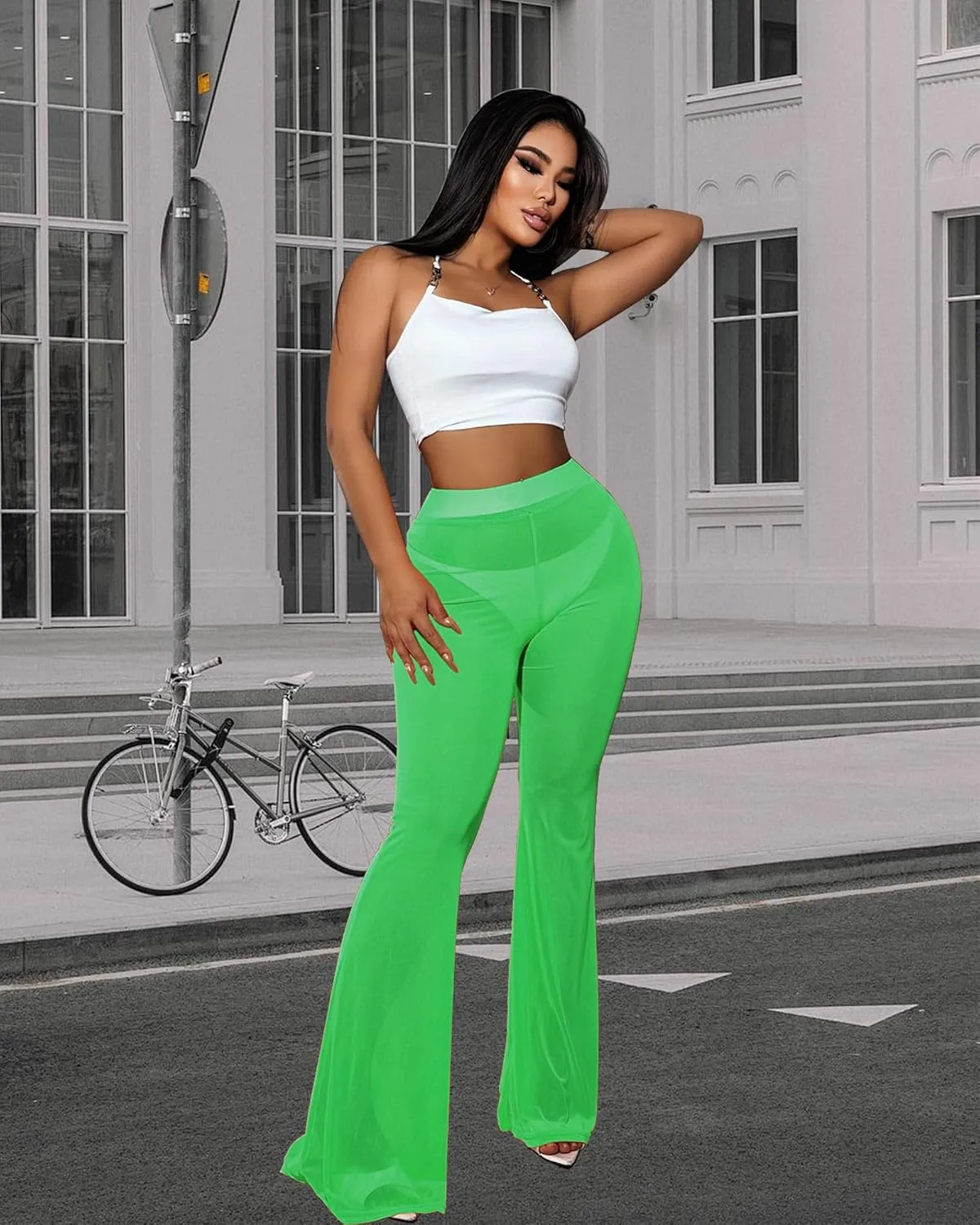 Sheer Pants for Women Mesh Pants Bathing Suit Cover Sexy Swimsuit Coverup for Women See Through Pants Swim Lace Pants