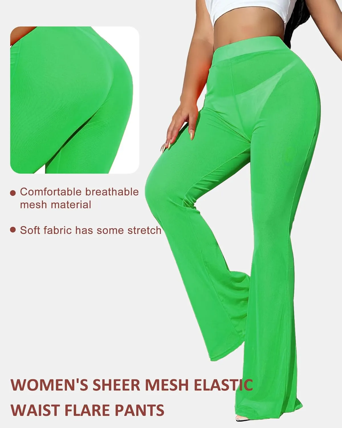 Sheer Pants for Women Mesh Pants Bathing Suit Cover Sexy Swimsuit Coverup for Women See Through Pants Swim Lace Pants