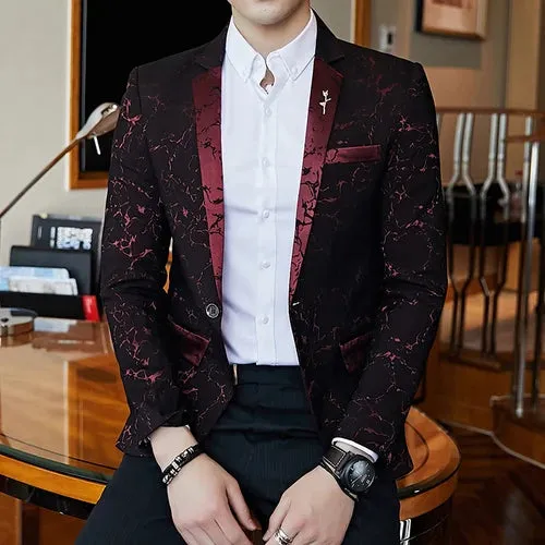 Slim Fit Jacquard Business Jacket
