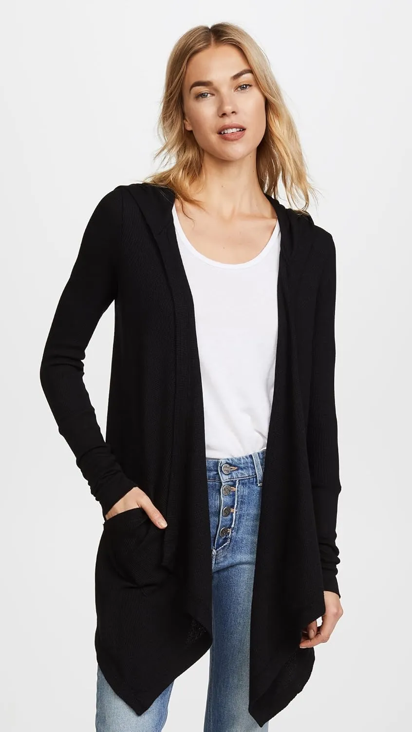 Splendid Women's Thermal Wrap Hooded Cardigan