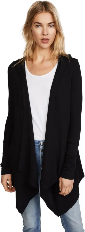 Splendid Women's Thermal Wrap Hooded Cardigan