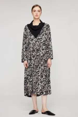 Splice Black White Casual Maxi Dress