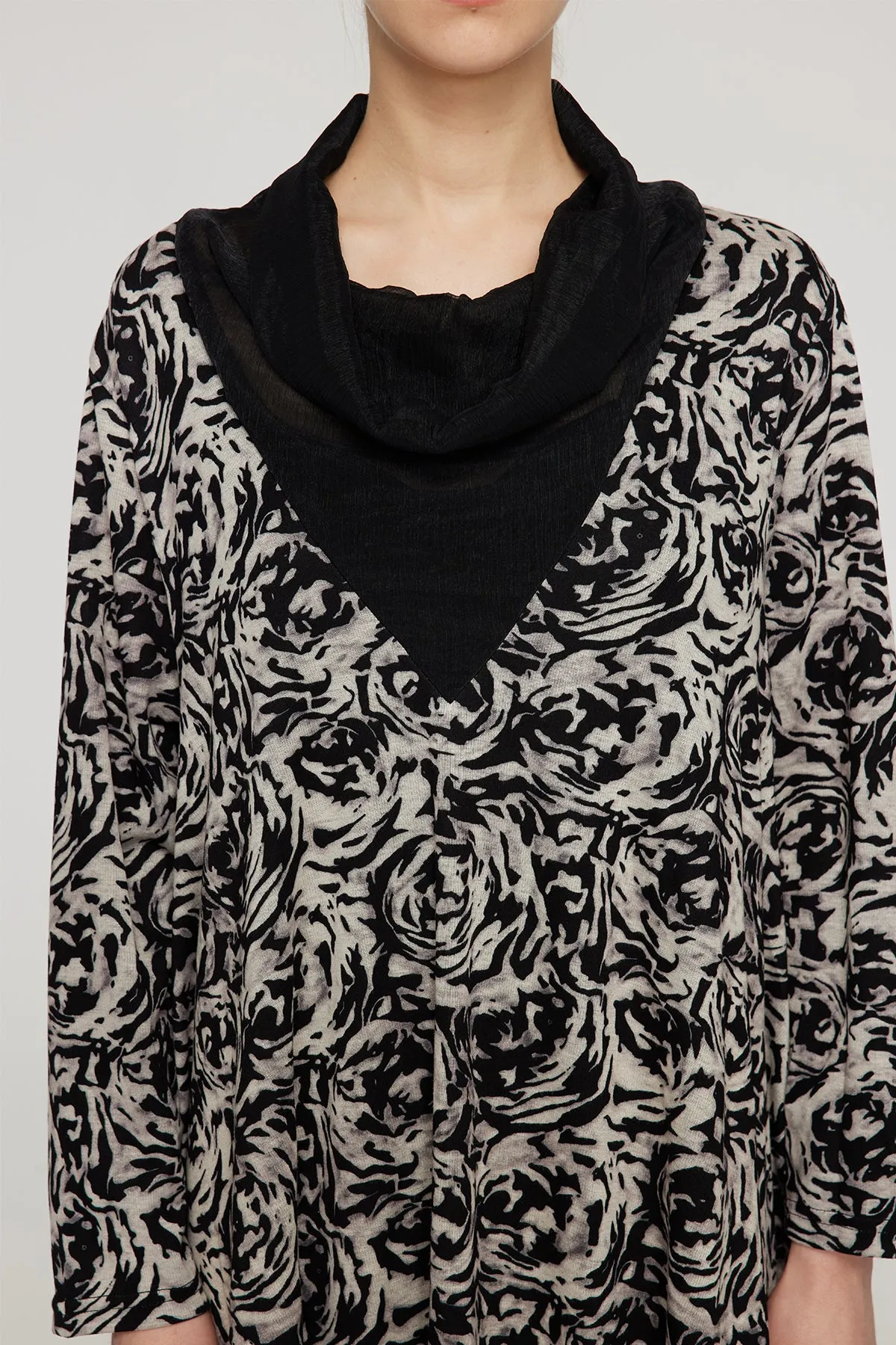 Splice Black White Casual Maxi Dress