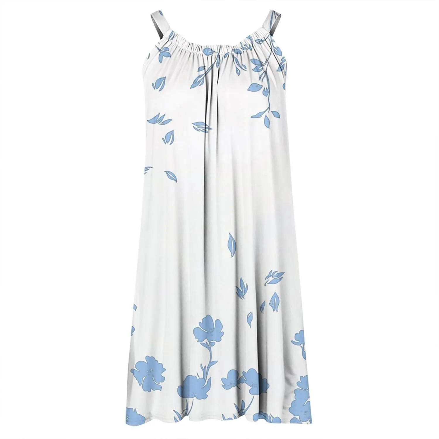 Sundresses for Women Floral Printed Casual Loose Sleeveless Beach Dress 2025 Summer V-Neck Coverup Mini Dresses